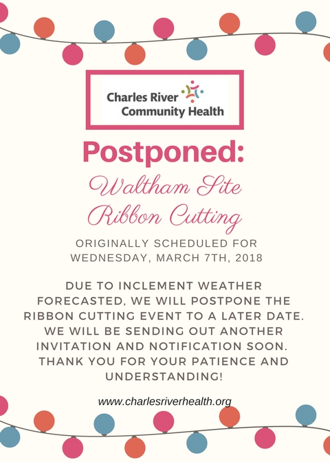 Ribbon Cutting Postponed